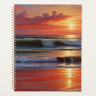 Agenda Trabalho de arte de Paisagem do Mar Vermelho Sunse