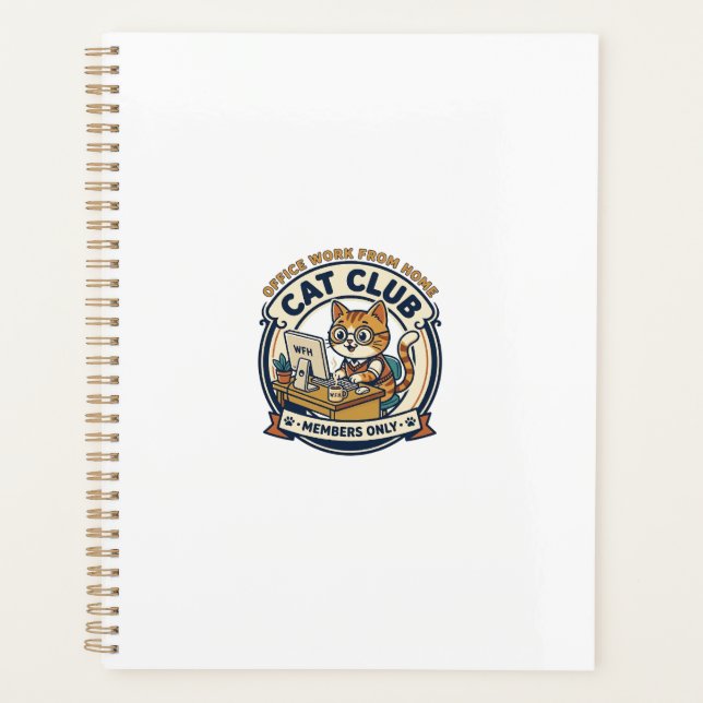 Agenda Trabalho de Escritório de Casa Gato Presente para  (Frente)