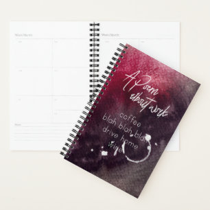 Agenda Trabalho Humor Contador do Office Álcool Vinho En
