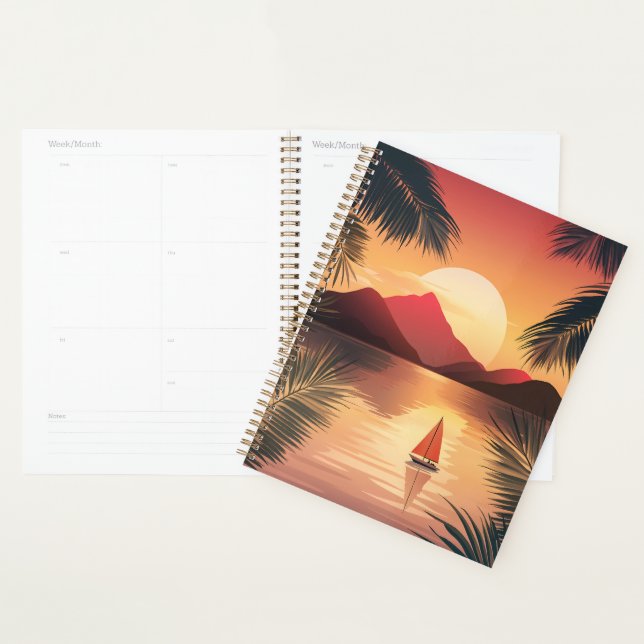 Agenda ⛵ Tranquil Sunset Sail Planner 🌅 📘 (Exibição)