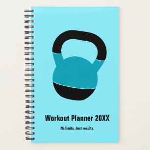 Agenda Treino de Kettlebell Preto Azul Elétrico Ousado