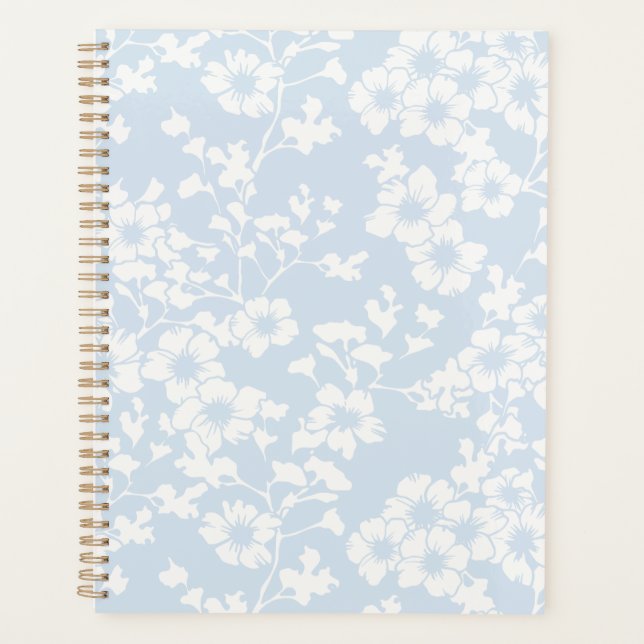 Agenda Trellis Floral - Azul Pó (Frente)