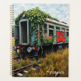 Agenda Trem Abandonado Coberto de Hera e Grafite