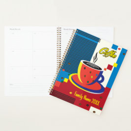 Agenda Trendência Contemporânea da Taça de Café abstrato