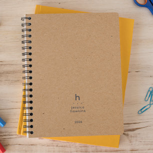Agenda Trendy Kraft Modern Monograma Semanal