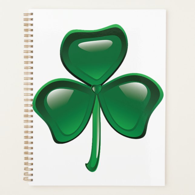 Agenda Trevo de Três Folhas Shamrock Verde (Frente)