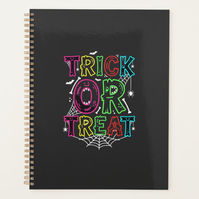 Agenda Trick or Treat Design de Teia de Aranha de Hallowe (Frente)