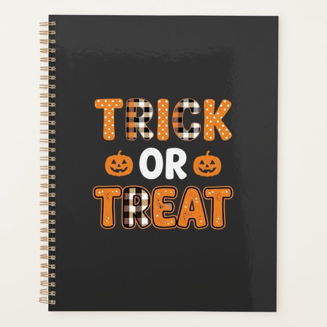 Agenda Trick or Treat Halloween Abóbora Design Vector_1 (Frente)