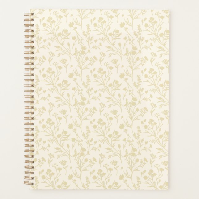Agenda Trigo Dourado de Flores Susurrantes - Neutro (Frente)