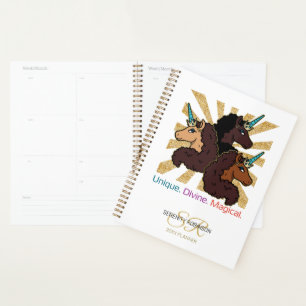 Agenda Trio de Unicórnio Afro: Único, Divino e Mágico