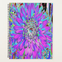 Agenda Trippy Abstrato Aqua, Verde limão e Dahlia Roxo