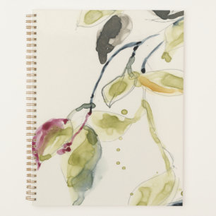 Agenda Triptych de Ramificação de Folha de Watercolor