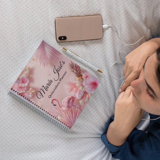 Agenda Tropical Flamingo Quinceañera, custom (Criador carregado)