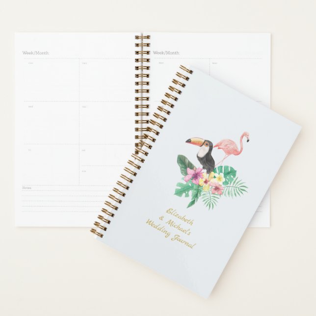 Agenda Tropical Flamingo Weding Chá de panela Keepsael (Exibição)