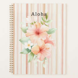 Agenda Tropical Hibiscus Floral Listras Creme Rubor de Pê
