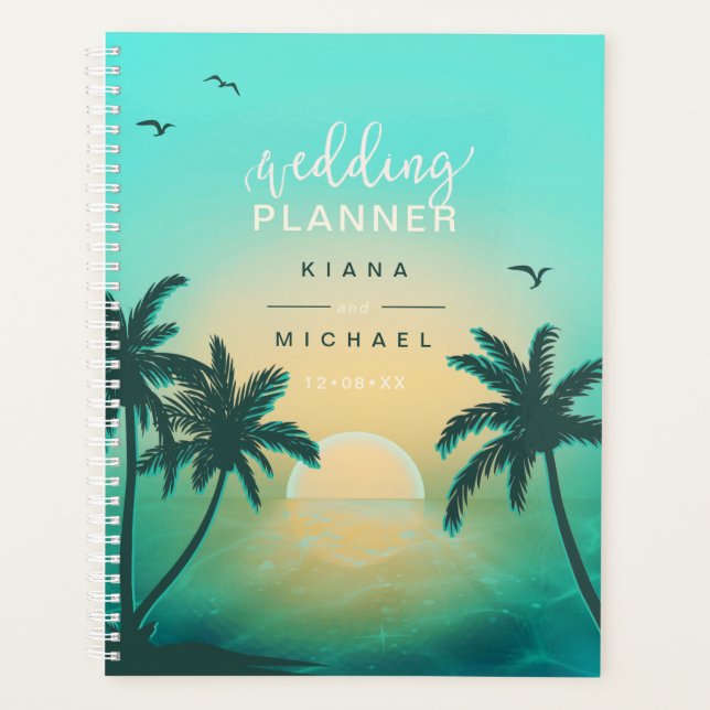 Agenda Tropical Isle Sunrise Planta Casamento Teal L2 ID5 (Frente)