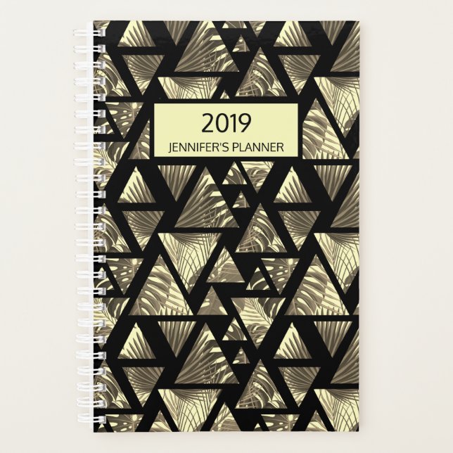 Agenda Tropical Palm Paradise Black Taupe 2019 (Frente)