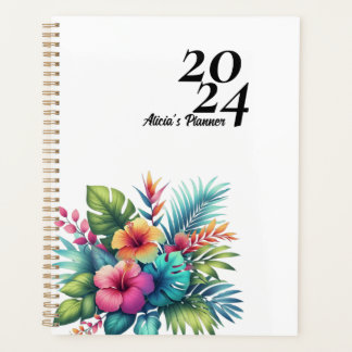 Agenda Tropical Personalizada de Flor de Hibisco