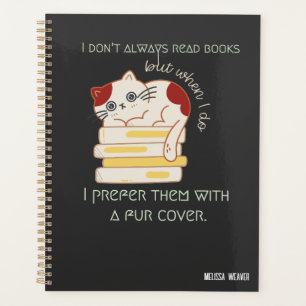 Agenda Truque de Gato Engraçado para Bookworms