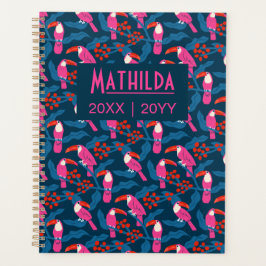 Agenda Tucanos rosa brilhante e brincalhões