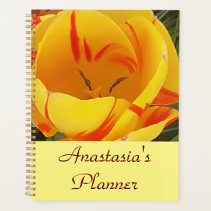 Agenda Tulipa Primavera amarela personalizada