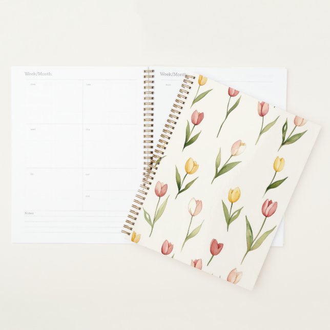 Agenda Tulipas Flores Amarelas Rosas   (Exibição)