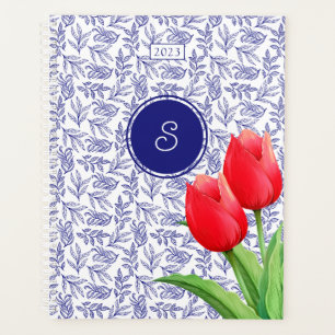 Agenda Tulipas Vermelhas Elegantes Floral de Primavera Mo