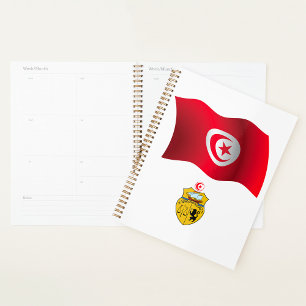Agenda Tunísia Bandeira e Casaco de Armas Patriótica Tuni