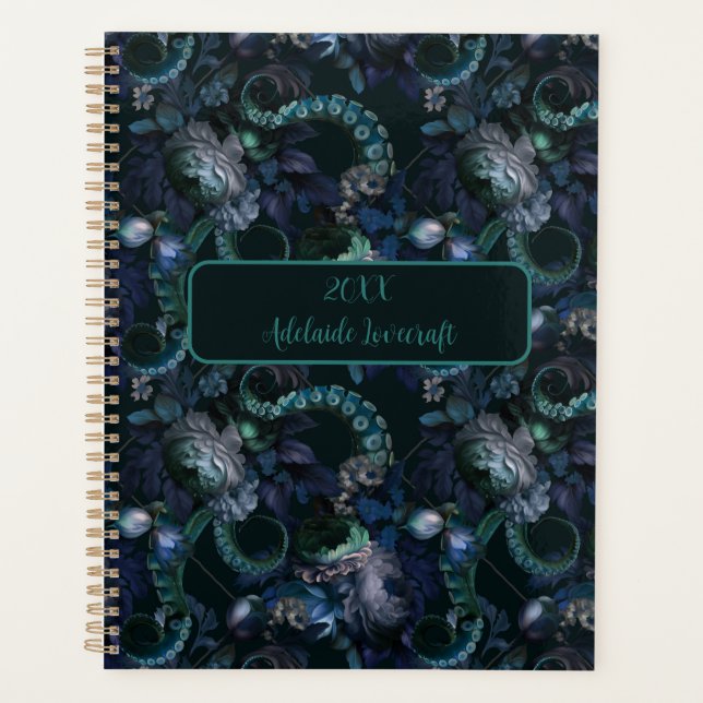 Agenda Turquesa Gótica Cthulhu Tentáculo Personalizado (Frente)