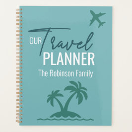 Agenda Turquesa moderna personalizada Viagem Planner