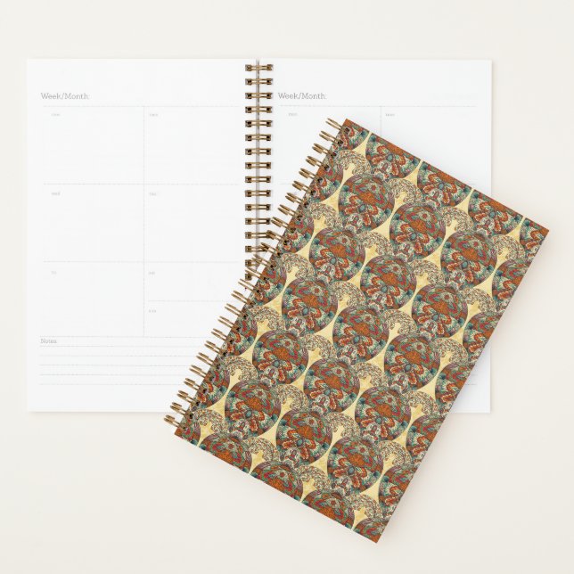 Agenda Turtle Floral Pattern (Exibição)