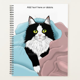 Agenda Tuxedo preto branco cobertores de gato branco cor-