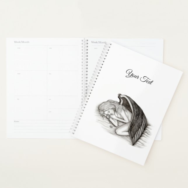 Agenda Um anjo adormecido, Design preto e branco (Exibição)