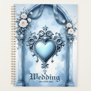 Agenda Um arco azul claro-ornamentado com sotaques florai