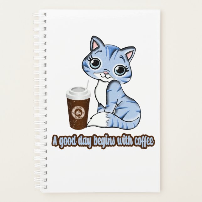 Agenda Um Bom Dia Começa Com Café | Gatos E Café (Frente)