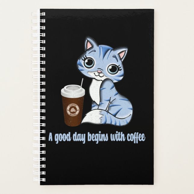 Agenda Um Bom Dia Começa Com Café | Presente de amante de (Frente)