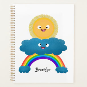 Agenda Um desenho animado da nuvem-arco-íris, uma nuvem