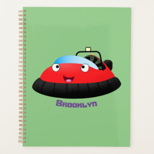 Agenda Um desenho animado de hovercraft, vermelho e bonit