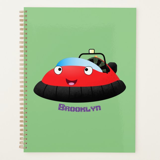 Agenda Um desenho animado de hovercraft, vermelho e bonit (Frente)