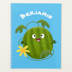 Agenda Um desenho animado de melancia feliz e bonito
