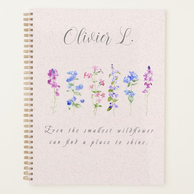 Agenda um lugar para flores silvestres brilharem manualme (Frente)