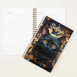 Agenda Um misterioso nome de glitter preto majestoso