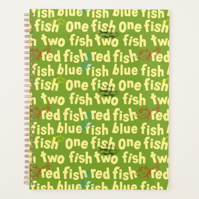 Agenda Um Peixe Dois Peixes Padrão Tipográfico (Frente)