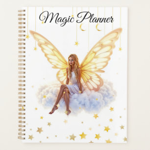 Agenda Uma fada elegante e pacífica brilha e luz