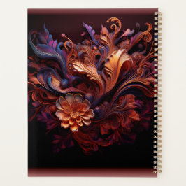 Agenda Uma Flor Espacial Cor-de-Rosa