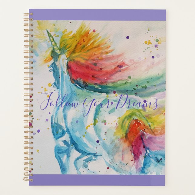 Agenda Unicorn - Cor d'água - pintura de Rainbow Girls Ba (Frente)