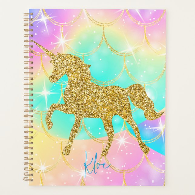 Agenda unicorn pastel colors  (Frente)