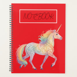 Agenda Unicórnio Arco-íris Mágico Personalizado