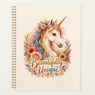 Agenda Unicórnio Boho Floral Misticamente Único e Belo