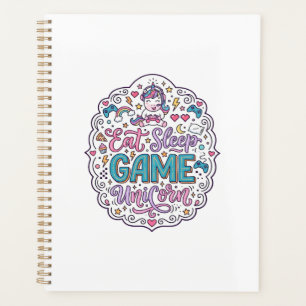 Agenda Unicórnio Comer Dormir Jogo Unicórnio Impressão Di